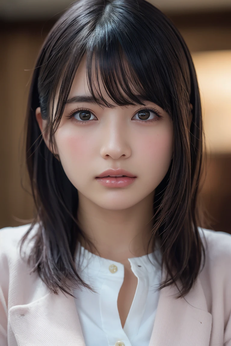 ((Upper Body:1.3)).Blown by the long wind [Blue-black:.3] hair,Looking at the audience, (Tabletop:1.3), (8k, Realistic, RAW Photos, Highest quality: 1.4), Japanese, (1 girl), Beautiful Face, (Realistic face),{Wavy medium hair|Front hair long bob|short hair with long bangs}{Black hair|Brown hair|Blonde hair}, Beautiful hairstyle, Realistic eyes, Beautiful and beautiful eyes, (Realistic skin), Beautiful Skin, charm, Ultra-high resolution, Surreal, Very detailed, Golden Ratio,shame(blush:1.3)