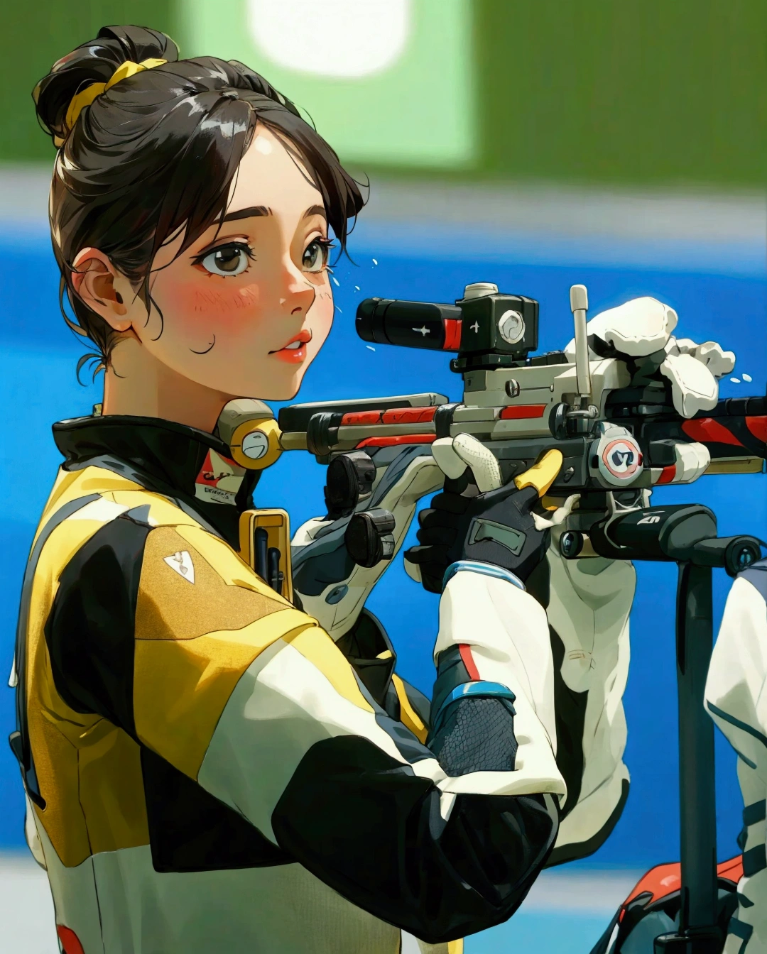 A lovely girl，Shooting sports