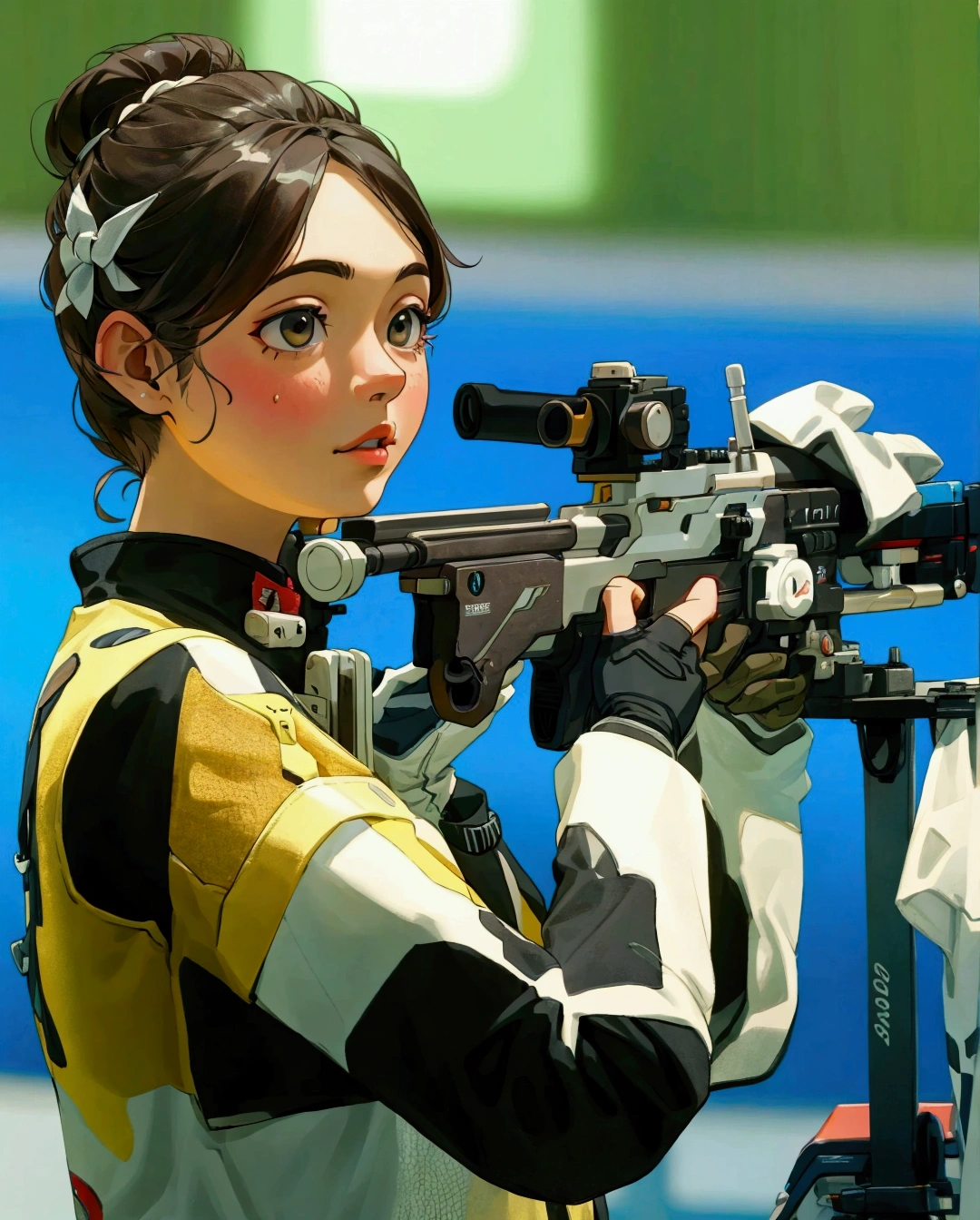 A lovely girl,Shooting sports