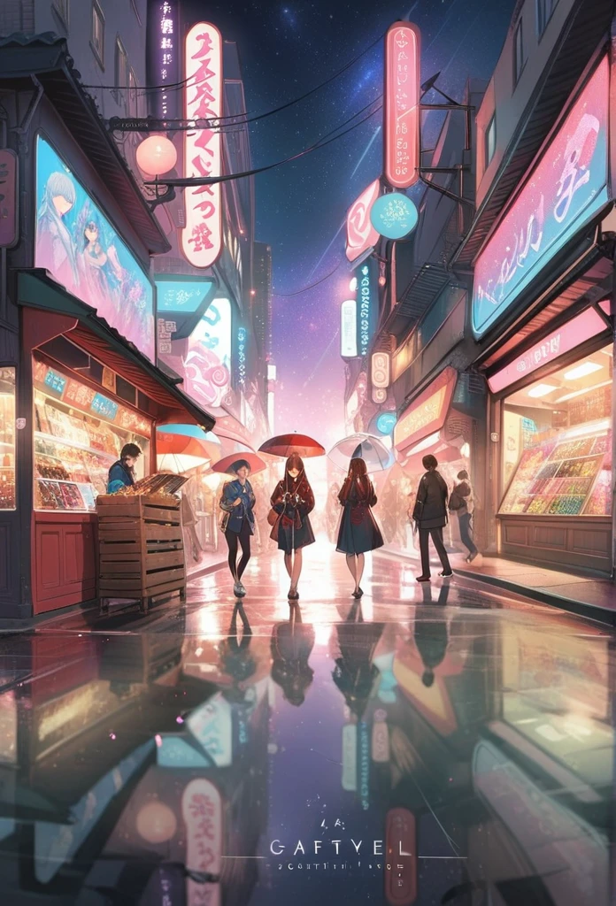 Rainy Night,City,On the busy streets of Gintama,A man in sportswear,Beautiful woman with hot girl makeup, There are vendors all around, Beautiful portrait of a stunning goddess girl, Beautiful and delicate face, Porcelain skin, full-body shot, Center, Super soft light, symmetry, complex, elegant, Very detailed, Reality, Art Station, Concept Art, Smooth, As imagined by greg rutkowski and borris vallejo, cover, trendy style