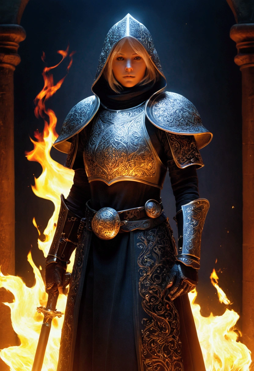 fire keeper, masterpiece, ultra hd, absurdres, best quality, solo