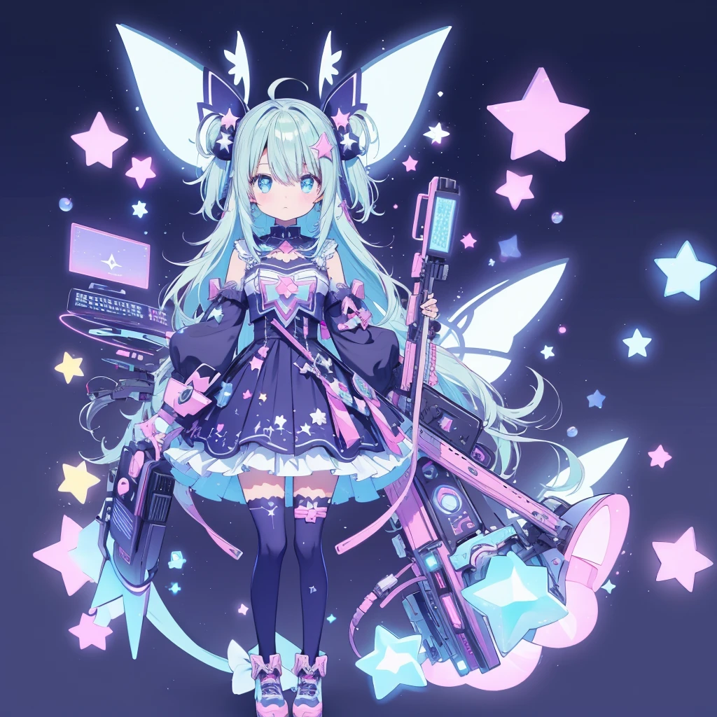 Star Fairy、cyber punk、Simple Background、Kawaii Tech
