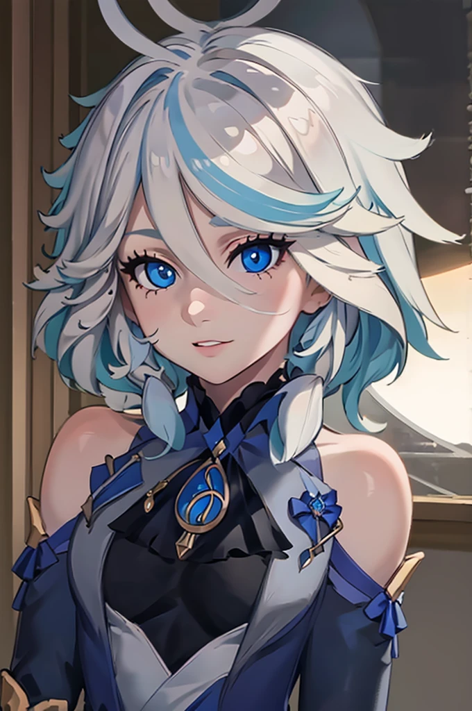 Master piece, Highquality, HD, Furina, Genshin Impact, Maskared hero, Ahoge, в купальнике