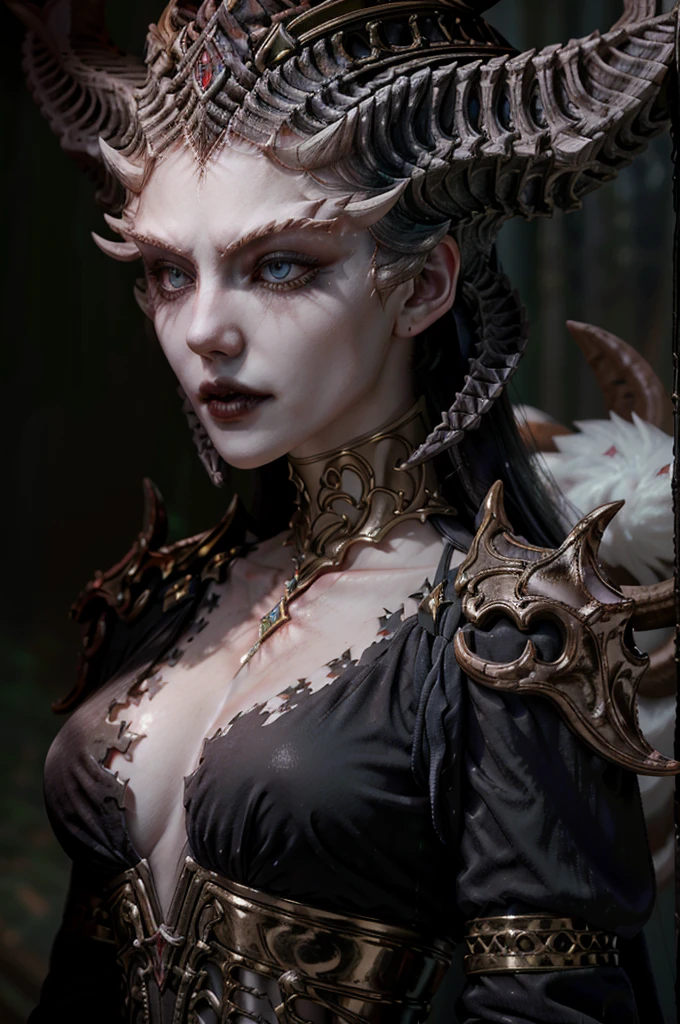 lilith, (Realistic:1.5), a head shot of a woman looking at the viewer, (beautiful face:1.2), (gorgeous eyes:1.5), vampire fangs, extreme detail, sharp image, evil, dark, moody,  (close up of face:1.4), , (vibrant colors:1.2), (((intricate details:1.5))), subsurface scattering, three point lighting, edge lighting, insanely detailed shadows, ambient occlusion, textured skin, lewd, lewd clothing, masterpiece, best quality, ultra-detailed, texture, looking at viewer, detailed eyes, detailed face, (masterpiece:1.4),(best quality:1.4),(shiny skin), neon lights, (night:1.4), midnight, city, cyberpunk, light , clear image, (saturated colors:1.5), bloom around lights,Raw,16K,ultra high res,cinematic shot,twilight lighting,volumetric lighting,dramatic lighting,(sharp focus,photorealistic,realism,depth_of_field:1.5),