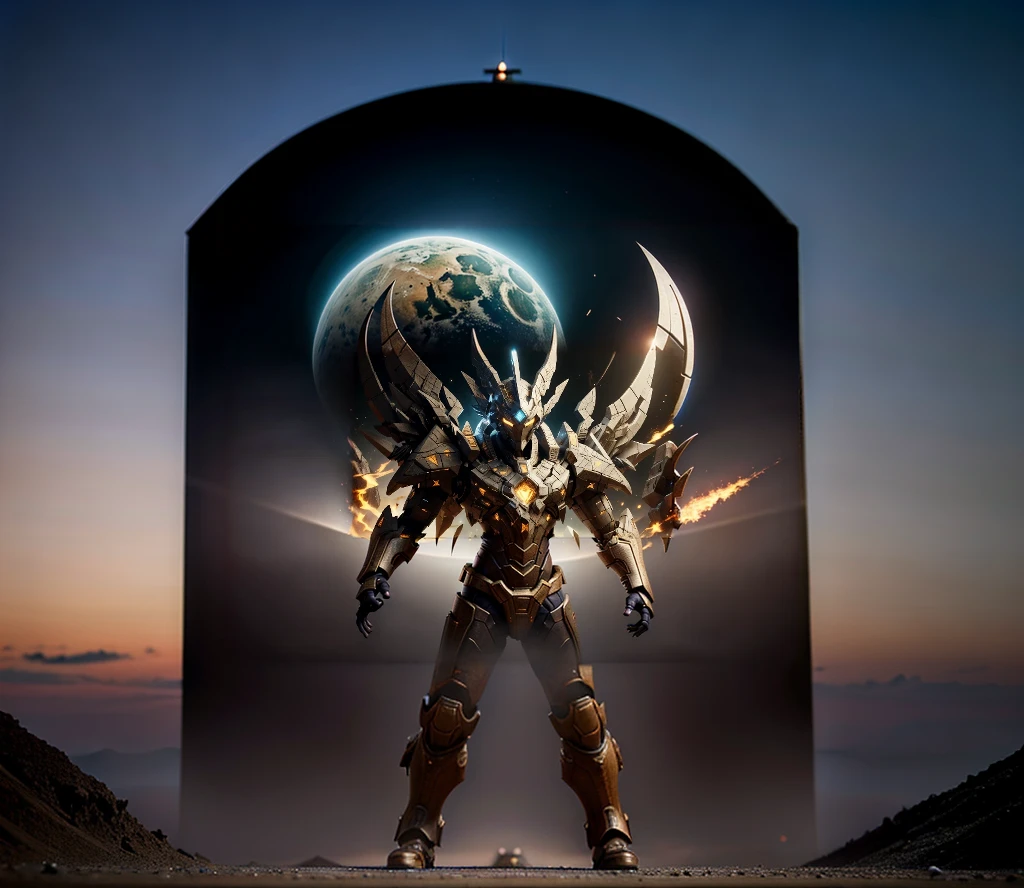There is a digital painting of a stone giant with black thighs and arms with dots bright as stars, vestido completo da vitrine de lava, Um enorme deus gigante celestial, a shaman holding up the universe, corpo com lava preta e vermelha, Deserto Fighter Mago Antigo, barbarian on mars, Imperador do universo conhecido, galactic deity, male djinn man demon hybrid, Deusa ciborgue no cosmos, djinn man male demon, 3d render em 8k, melhor qualidade, obra-prima, Nikon, luz e sombras realista, 8k, ray tracing, NVIDIA, unreal engine 5,