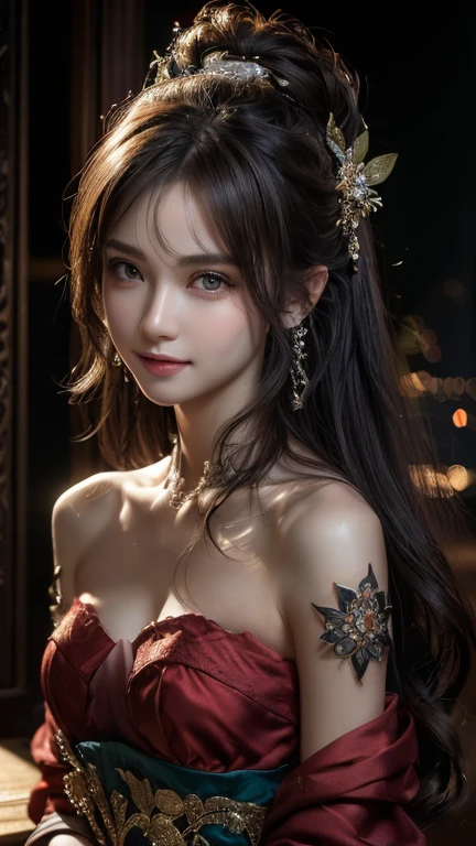 (As it is:1.4),((16K, masterpiece, RAW Photos, Highest quality,Ultra-high resolution, Realistic, Highly detailed CG integrated in 16K)), 8k, diamond, wallpaper, Written boundary depth,Beautiful Face:1.4. Cinematic Light,Beautiful Face,(Detailed face),Slender and pretty woman,smile,