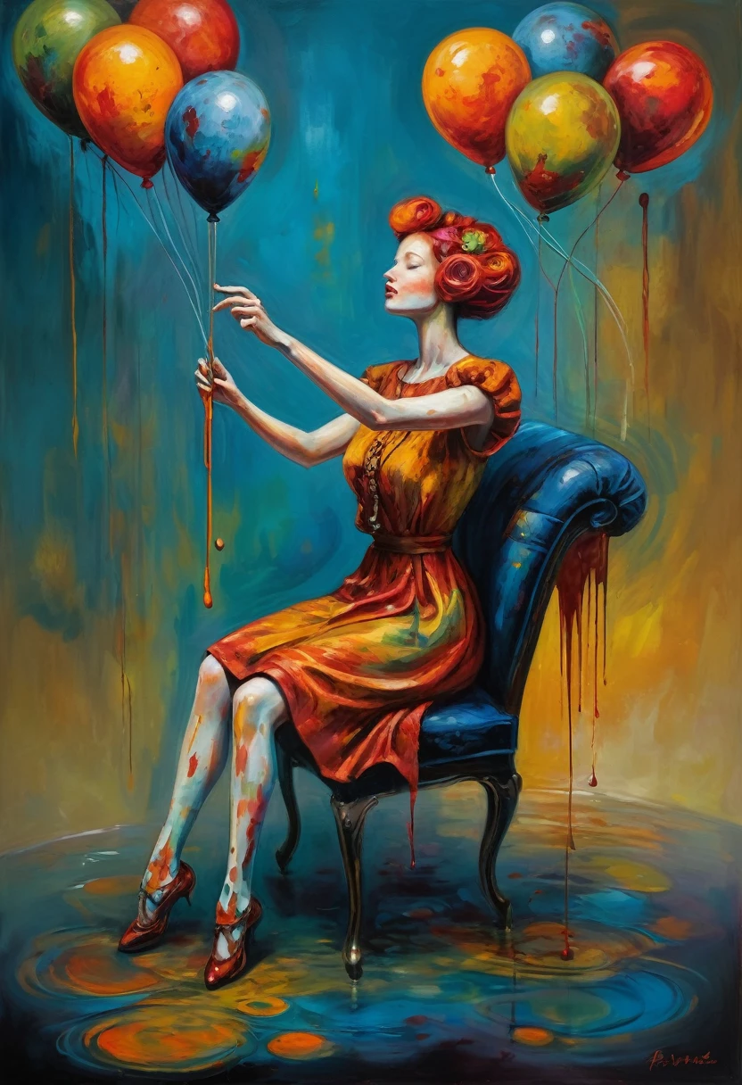(Artistic Masterpiece of Romantic Life) ( (Themed Art of Life) ( (Conceptual Art) (NFT Exclusive) (Fauvism Work) ()”) Where visual poetry transcends traditional boundaries and embraces the dynamic interplay between creativity and technology Takes),dripping paint,darkart,style, in the style of esao andrews