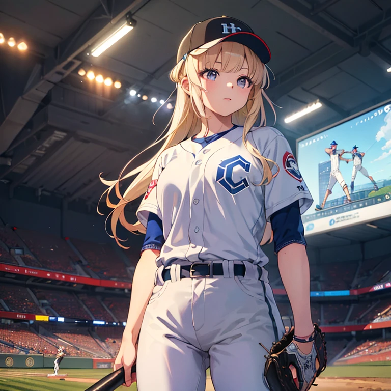 FletcherKC
,(masterpiece:1.4),(best quality:1.4), (high quality:1.4),(hyper detailed:1.4),(exquisite:1.4), art CG,8K,1girl solo,
play baseball, ,wear baseball uniform,
wear baseball hat, standing, baseball Ground,