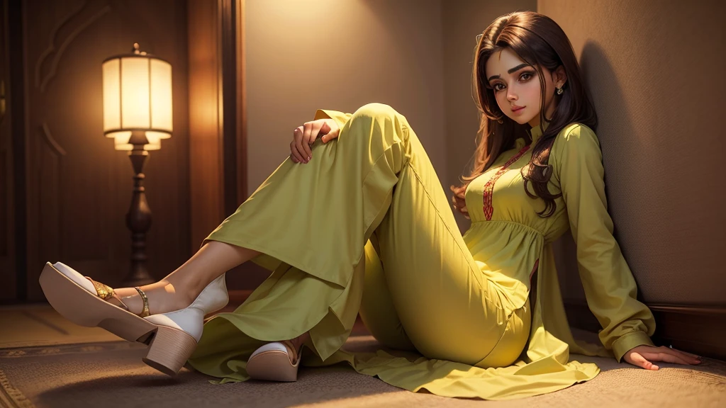 Beautiful Pakistani female wearing shalwar kameez