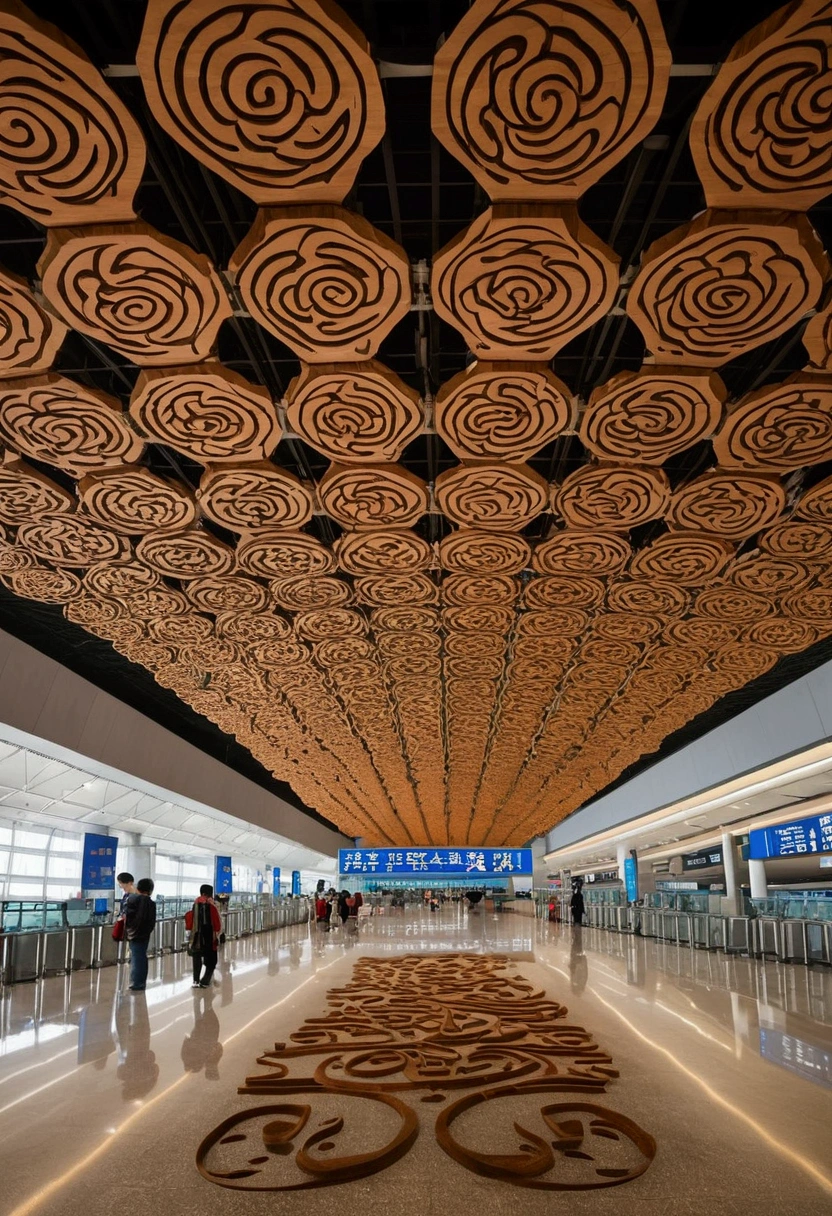 Shenzhen Baoan Airport,Media Design,Carving on shit