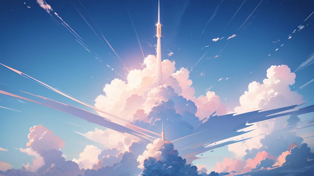 (Highest quality) (4K) (8k) (High resolution) (masterpiece:1.2) (Super detailed) Lingwu Road Sky White background