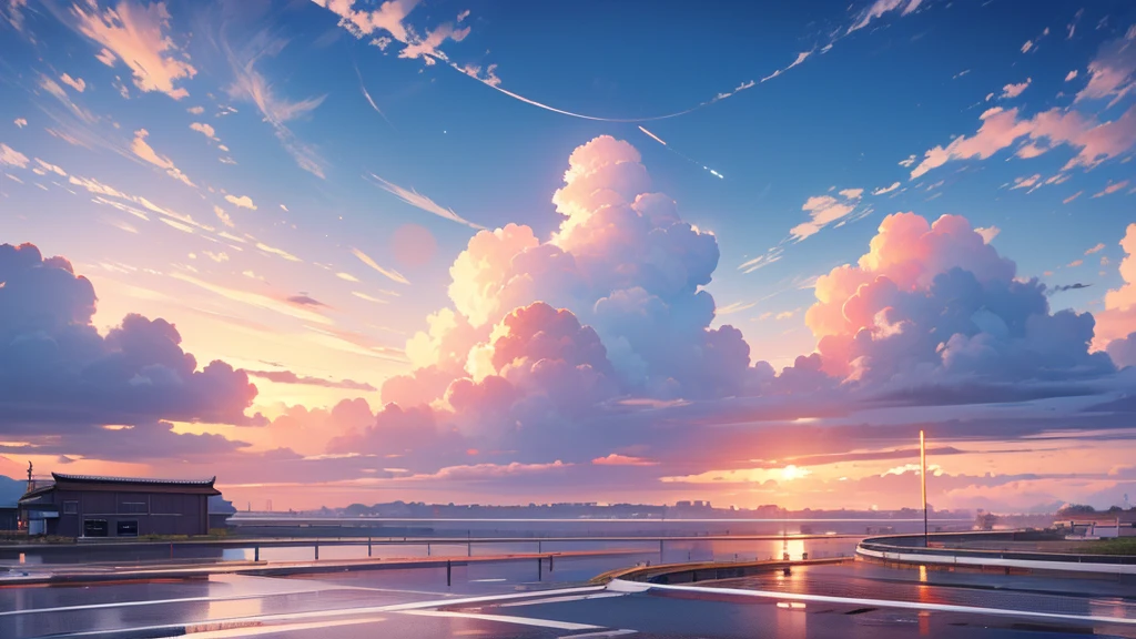 (Highest quality) (4K) (8k) (High resolution) (masterpiece:1.2) (Super detailed) Lingwu Road Sky White background