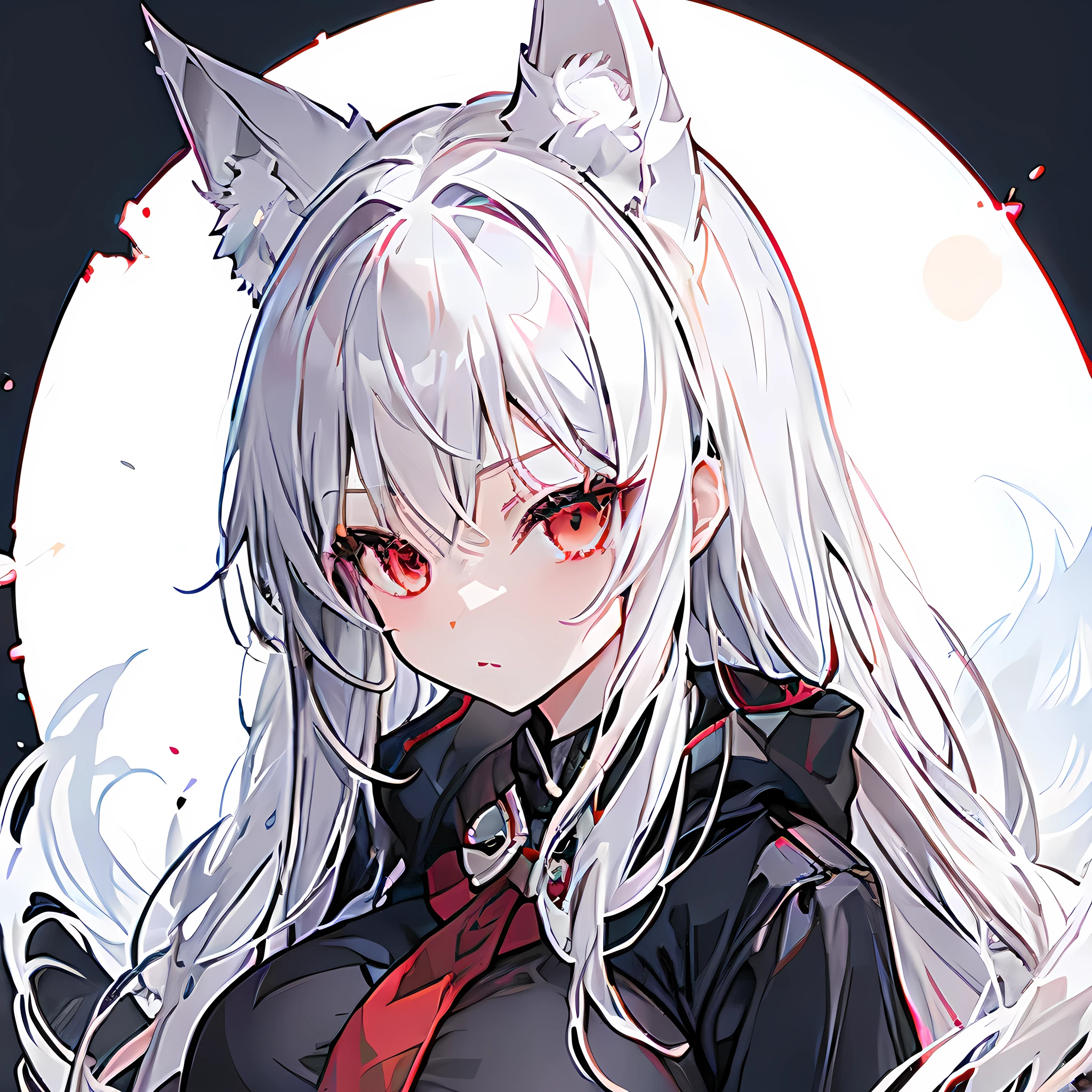 Silver hair, long hair, red eyes, cute face,sexy,, G_CUP(HUGE_BREASTS) , White fox ears, nine white fox tails, There is a white fox mask on the top right of the head,black korean