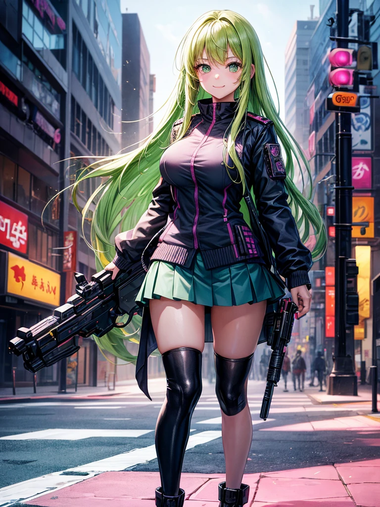 middle School girls，smile，Beautiful girls，Beautiful girl from another world，A whole new beautiful girl，Girl with a weapon in her hand，Cyberpunk uniforms，The best quality to get you horny，Psychic，Wizard，battle，Colorfulな髪色，Perfect Girl，Super cute girl，Cyberpunk Background，Cute uniform，Uniform of the Future，Wearing a cardigan，Long Hair、Sparkling eyes，She has her bangs down，Colorful，Ultra HD，Young girl，sex，Green Eyes，Naughty Girls，Full body image，Big Breasts，Beautiful Girl&#39;s Paradise，Fashion Girl，Naughty Girls，Beautiful Girl Country，High-dimensional beautiful girl，A beautiful girl who transcends everything，Pink Cardigan，So beautiful，Absurd，Beautiful girls，The pinnacle of aesthetics，beauty incarnate