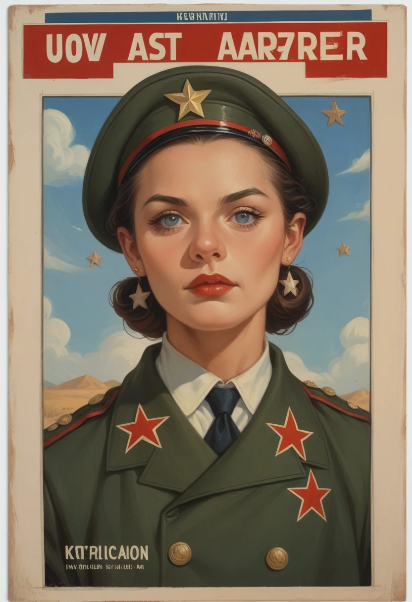 Porn star dillion harper, soviet propaganda poster, 1980s art style