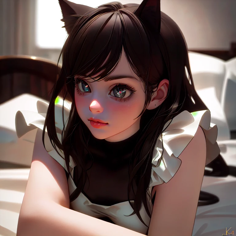 (Most realistic, 8K, High resolution, masterpiece:2.0),One girl(2.0)、Time is midnight(2.0)、Lying on the bed by the window, holding a cute Calico cat(2.0)、Clothing is high school uniform(1.8)The night view can be seen from the window(1.8)、A room in a high-rise apartment with very large windows(1.8)The room is dark(1.8)Only the light from the light source(2.0)、猫はSuper detailed、Fluffy, with each individual hair visible(2.0)、A cat、Very cute、Best Style、Hairstyle(Twin tails(1.8))The room is a high school girl's room(1.8)、There are no curtains、17age、Firm and refreshing々Fresh skin。Plump legs、eye(Super detailed 1.8)Wearing makeup(2.0)、The cat's face does not collapse(1.8)猫のeyeは自然に。窓から見える夜景はSuper detailed(1.8)eyeはしっかり描画(2.0)