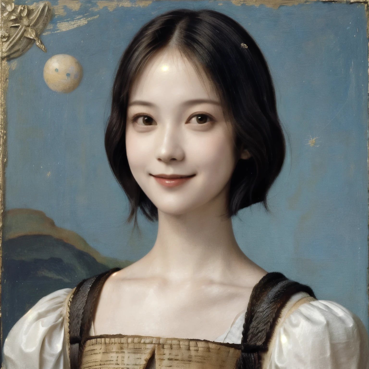 260 20-year-old female, (short hair),(Genuine), smile, (Paintings by Leonardo da Vinci)