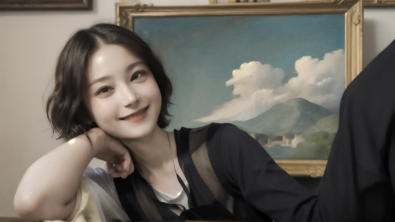 260 20-year-old female, (short hair),(Genuine), smile, (Paintings by Leonardo da Vinci)