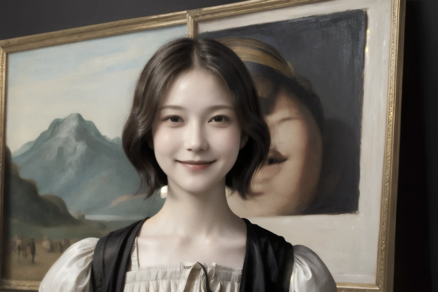 260 20-year-old female, (short hair),(Genuine), smile,  (Paintings by Leonardo da Vinci)