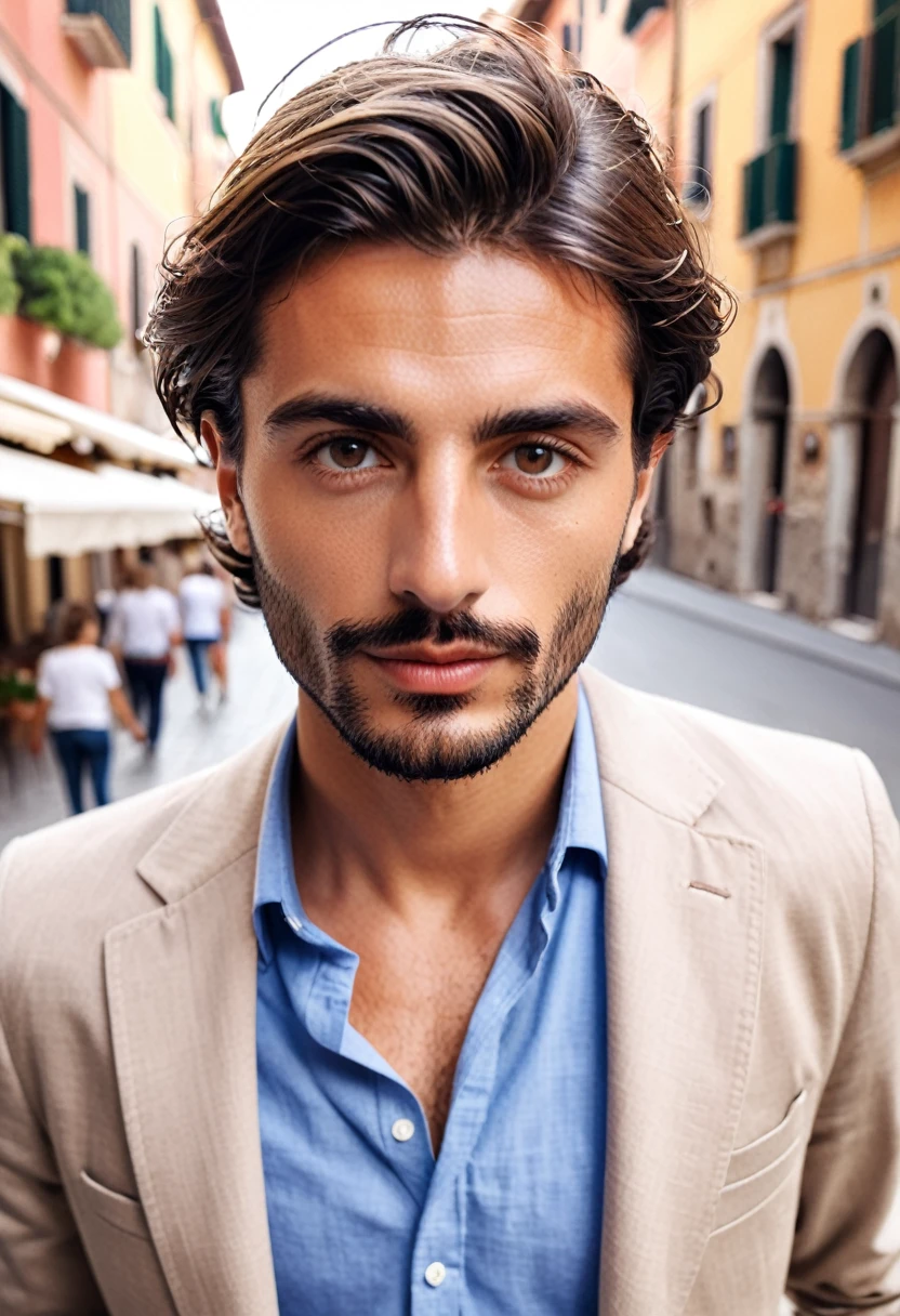 Instagram Photos, 28 year old Italian man, Portrait,Like a fashion model,refreshing