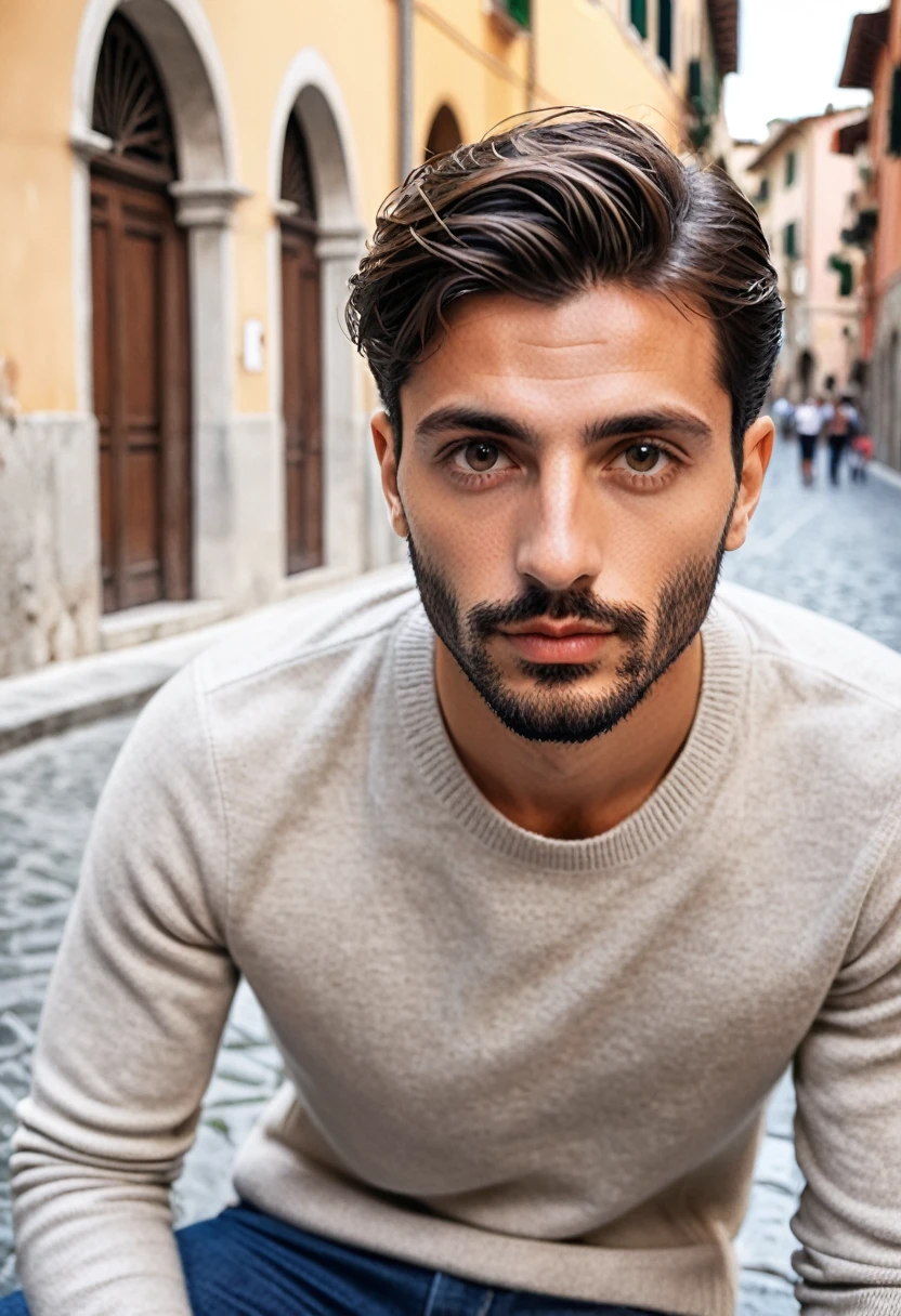 Instagram Photos, 28 year old Italian man, Portrait,Like a fashion model,refreshing