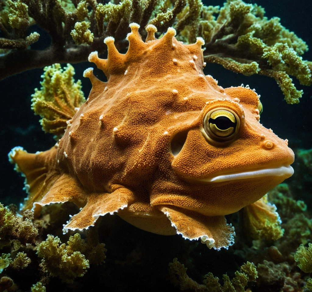 Giant frog fish on the tree