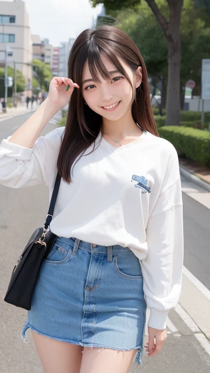 One high school girl、smile、smile、blush、((Women&#39;s uniform:1.3))、(White shirt、Navy Blue Blazer、Ribbon tie、Disturbing it on the school stairs))、Look at the audience and smile、Big and ample breasts、transparent、thin, High school girl who emphasizes her breasts、florals、hairpin、necklace、Earrings、Lean forward、Written boundary depth、Pointy red mouth、Reddish brown wet shiny short hair,Red Mouth,black eye、clavicle、Beautiful fingers、Hourglass-shaped body、Full body portrait、Stretch your chest and relax、Your sweaty face is cute、