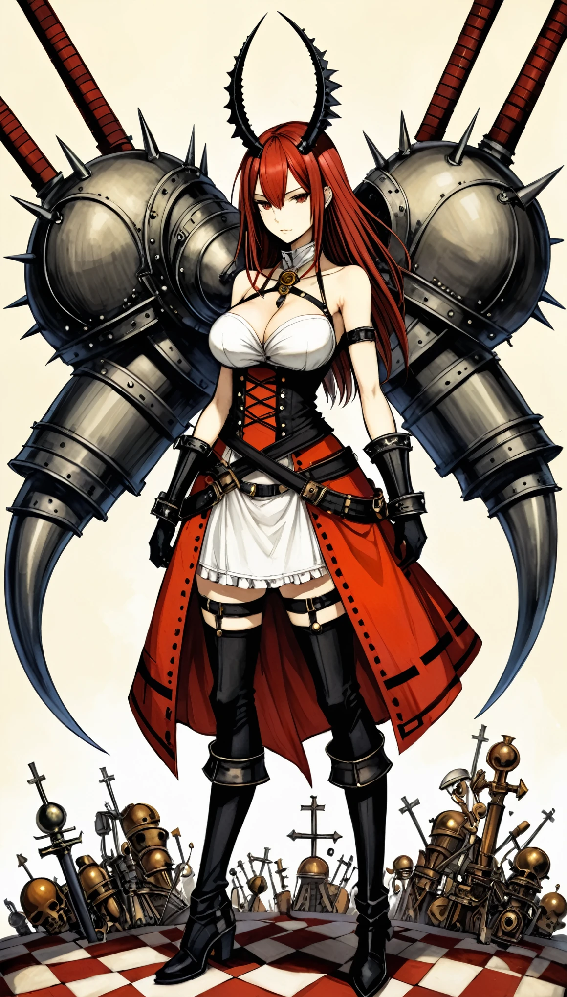 in style of Santiago Caruso,in style of American McGee
{1girl:1.3}
{X arms
:1.1},{oversized breasts:0.4}
wild arms