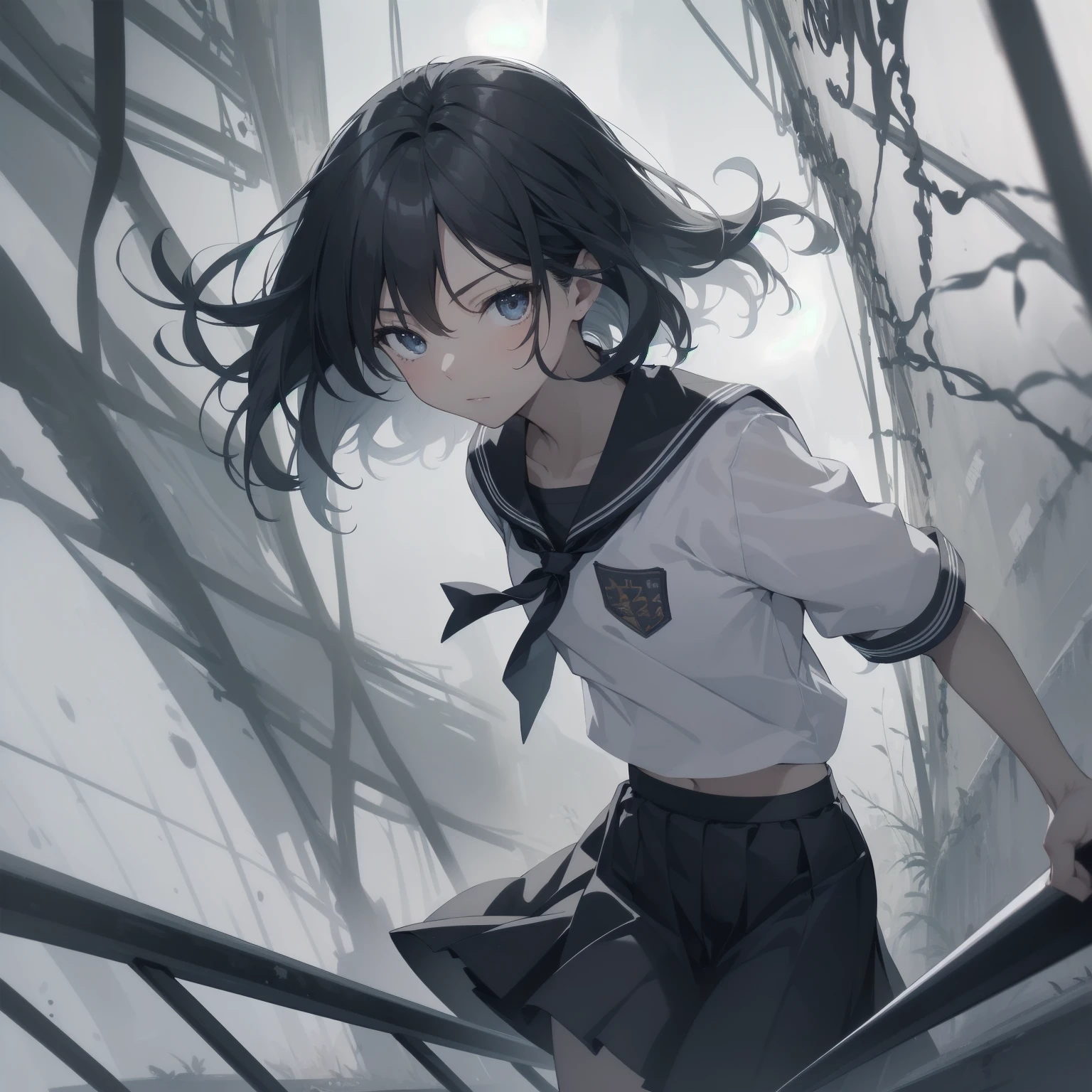 ultra-absurdres-Top quality by artist God, ultra-detailed, high resolution, anime moe artstyle, best anime 8k konachan wallpaper, pixiv contest winner, pool:2810, perfect anatomy,break, 1girl, (Please draw a girl walking sleepily to school alone. )break,(Solo,little female, 13-year-old:1.3),Full limbs, complete fingers,a junior high school student, (very short hair), short cut, flat chest, , small butt, small black eyes, beautiful detailed eyes, well-proportioned iris and pupils, expressive eyes, highres detailed hair, soft expression, salor school_uniform, sailor collar, serahuku, bow, pleated skirt,(Detailed Lighting), (Detailed background), in the School commute route. break,super detailed skin, Best cinematic lighting powered by famous artist, 8k,beauty illustration,photoshop_(medium),very aesthetic,break,((artist:haruhisky )), artist:clamp ,artist:carnelian ,artist:kantoku ,
