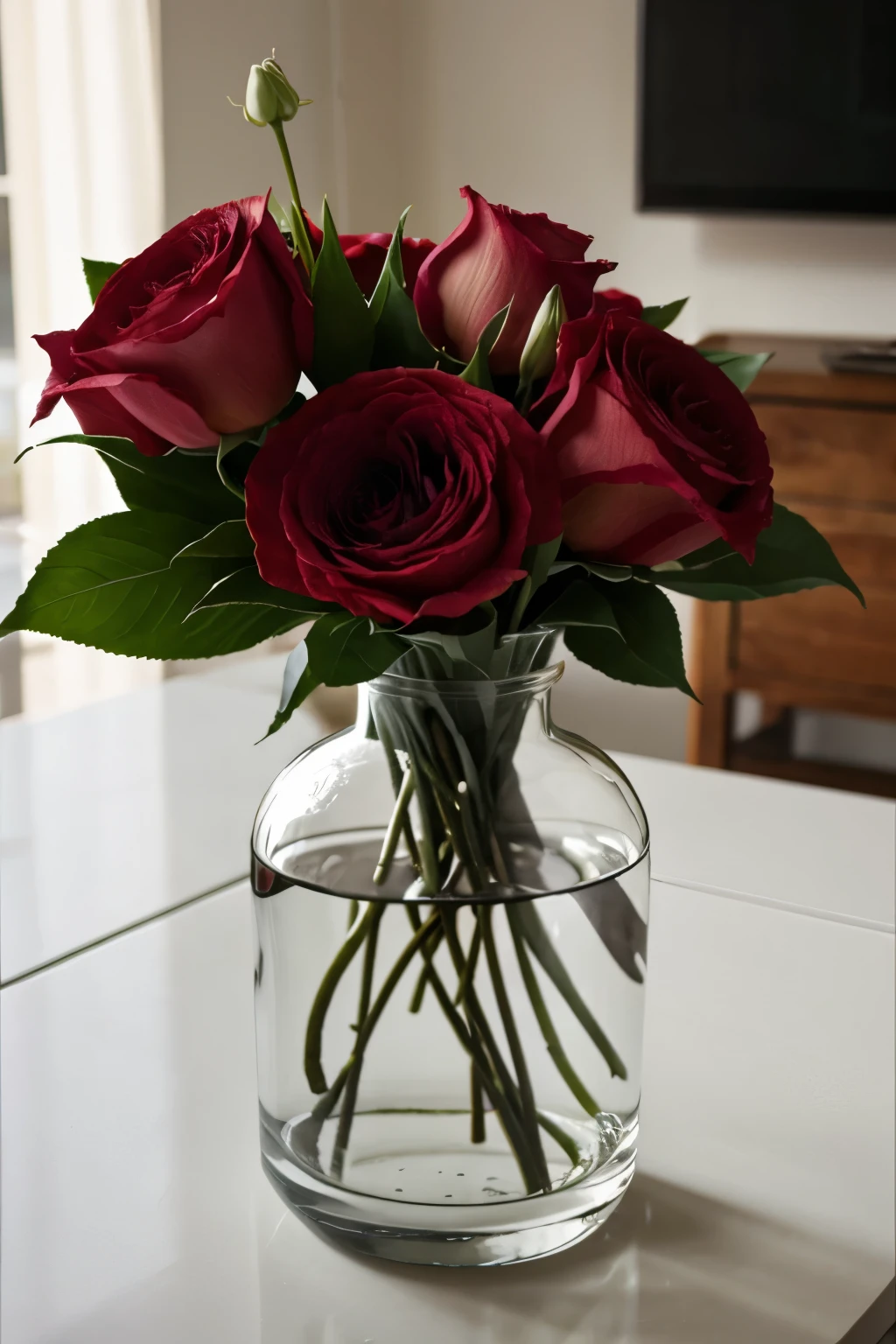 A FLOWERVASE ON THE TABLE