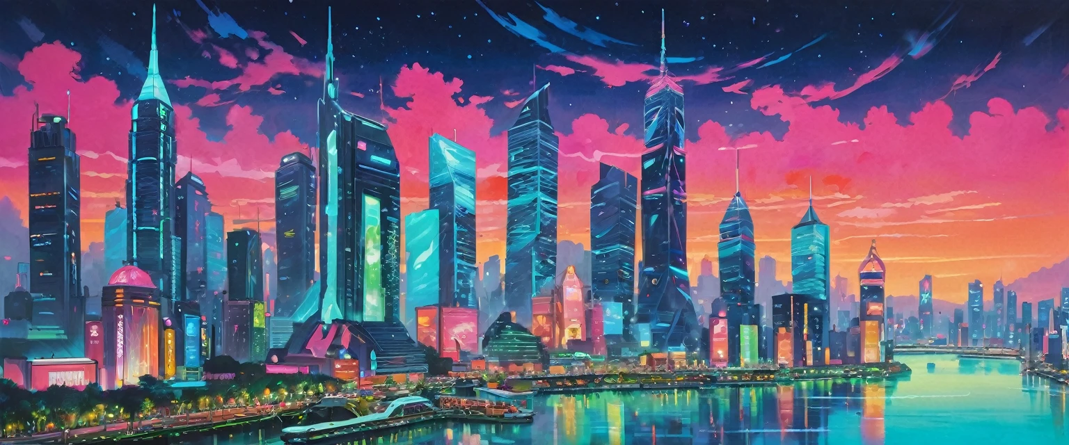 Hatsune Miku、((Masterpieces with up to 16K resolution):1.6), ((Intricate details):1.4), ((Very crazy details):1.4),((Highest quality):1.3),((Soft-colored 4K high-definition digital art):1.3). | (((Futuristic City):1.5))), ((Neon light glow):1.4), ((Future cityscape):1.3), ((サイボーグのHatsune Miku):1.4), ((Digital Advertising and Holograms):1.1), Gouache with Intricate detailss, pastel colour, Drops of ink, Fine brushwork has been improved, Careful brushwork creates a sense of atmosphere, Utilize delicate yet powerful brushwork techniques, Create an enchanting atmosphere. Very fine gouache, ((Unmatched clarity and clarity):1.1), ((A futuristic city rendered in stunning 32K resolution):1.3), ((Paintings of Women by Agnes Cecil):1.3), All in sharp focus.