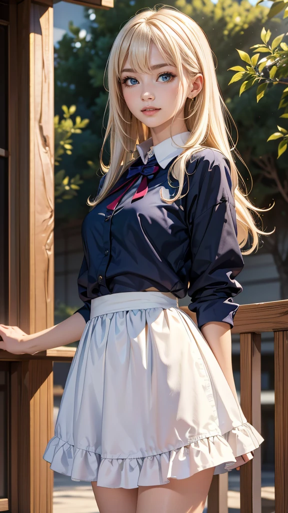 ((最high quality, 8k, masterpiece: 1.3, ultra HD, high quality, 最high quality, High resolution, Realism)) 、25 year old white woman、platinum blonde、Blue eyes、long hair、smile、Slender、Slenderだがアスリートのような細マッチョな身体、I don't want my head to disappear from the screen.、Apply accessories to your wrist、Wearing red nail polish、I have a peticure、anklet((anklet))apply、wear a dress、put on a necklace、I'm in an English garden with colorful flowers blooming.、There is an arch made of flowers、Enjoy tea time in the garden、Beautiful blue sky without a single cloud、Apply flower hair ornament