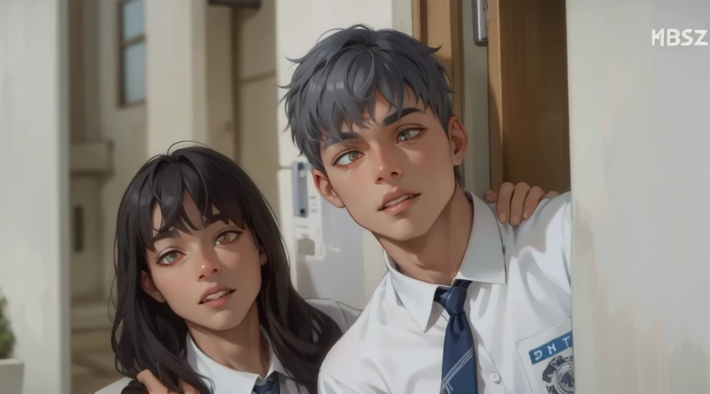 gray hair orange eyes