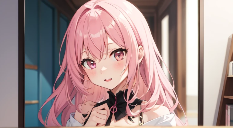 girl,pink hair,anime stle,wife--niji 6--