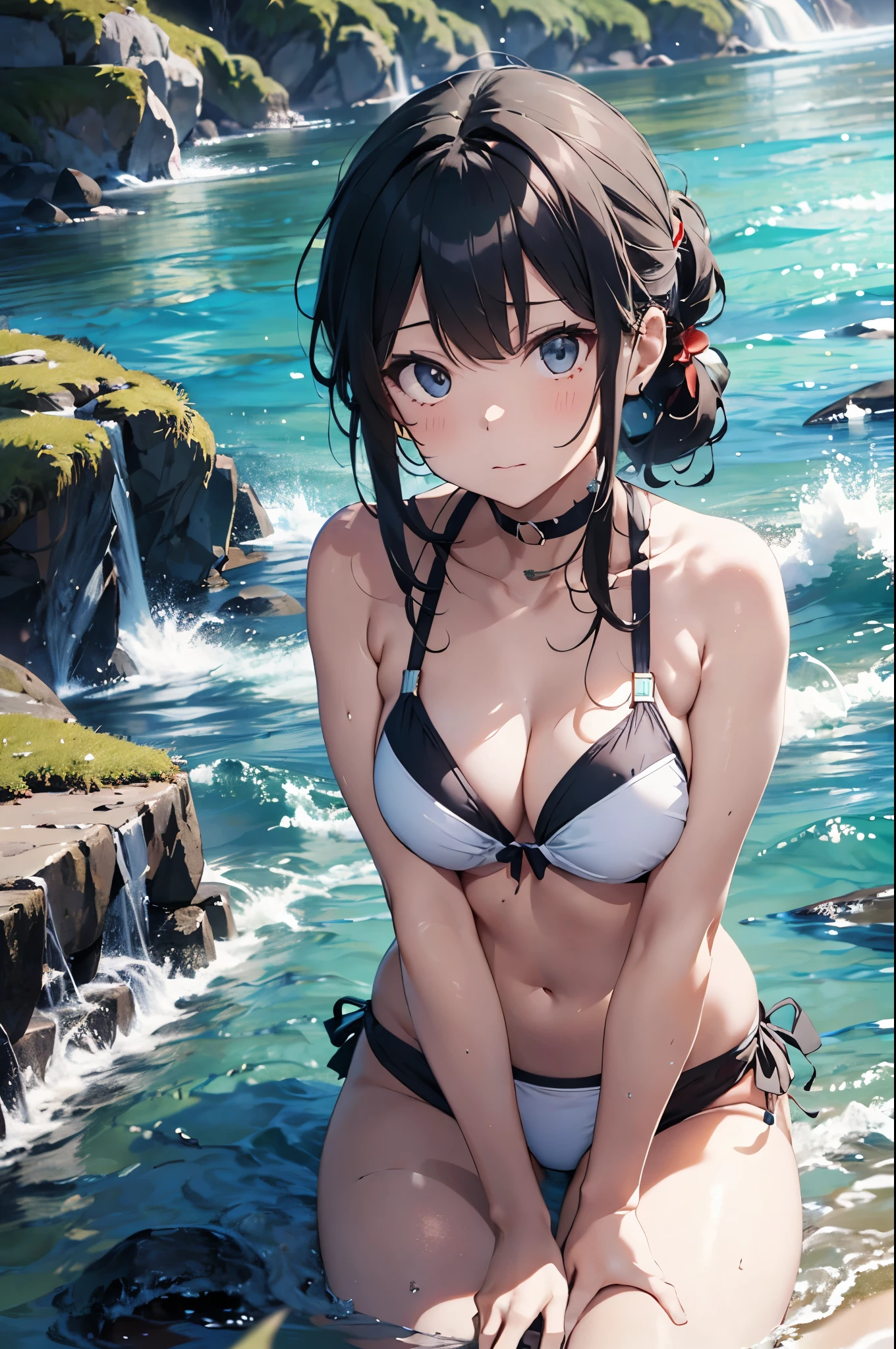 High resolution,topless、
One beautiful young woman,Light blue hair、ponytail、
(Soft Saturation:1.3), (Fair skin:1.2),
(ultra-Detailed Background, Detailed Background), Bokeh,
break'Portrait of a smiling girl.,
When viewed from the front, The composition is symmetrical,
Looking straight at you with serious eyes,
break Swimwear, White Bikini, Center of chest,
Outdoor, Sea surface, null, sunlight,Summer beach, Sandy Beach,
Strong light, Front lighting,
(:1.3), (Cowboy Shot:1.2),
Front brake angle,
View your audience,
Dynamic pose,
sitting on the beach
Seaweed、Seaweed、Seaweed、Seaweed、Seaweed、Seaweed、Seaweed、