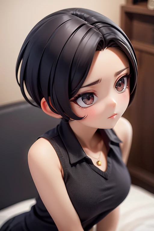 Cool woman,sharp,Hairstyle: short hair,The forehead is visible,front,Married women,Mother,front向いている,front図,Shortcuts,short hair,Berry Short