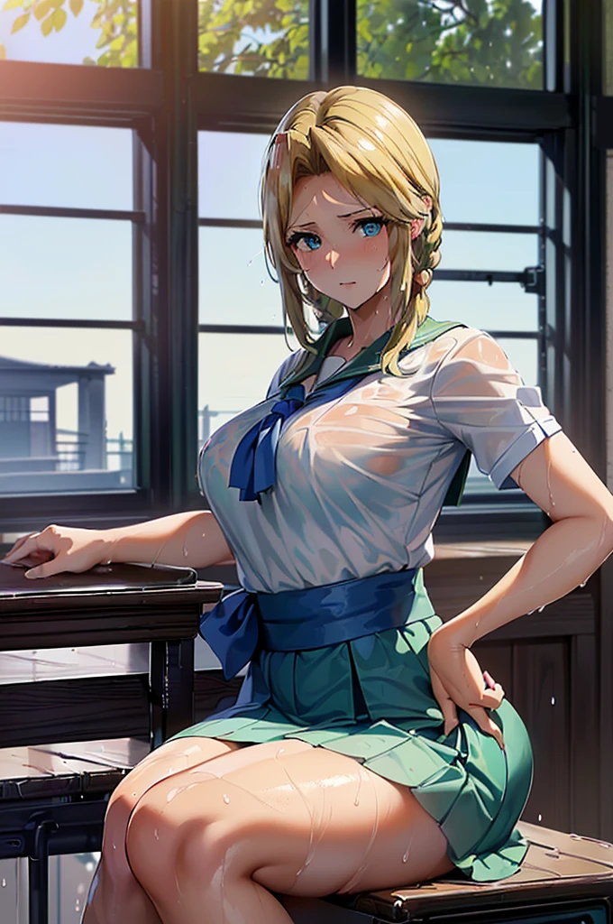 Masterpiece
(woman,The facial expression is accurate,Anime style face,greenish blue eyes )
Group
((((Location: School classroom))))
((((Ahoge))))
((((womanは授業を受けている))))
8k((((Full-length dress))))
8k(((((Wet)))))
((Staring at me))
Emphasize the breasts and draw the body