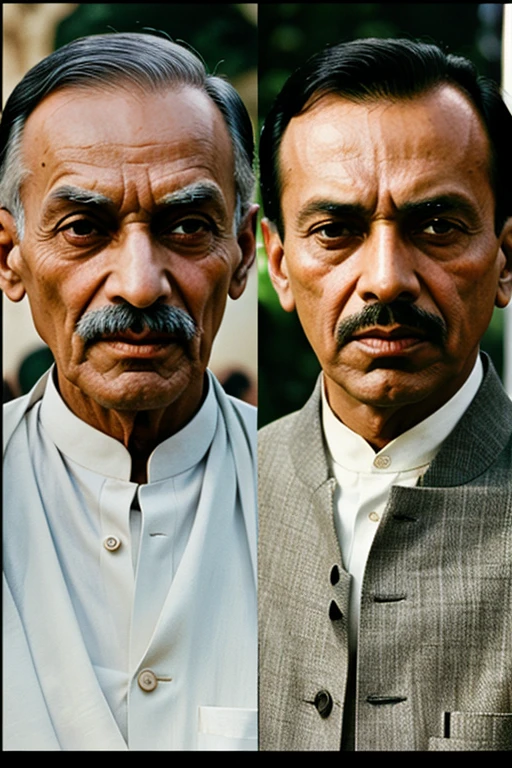 Visuals of leaders like Mahatma Gandhi, Jawaharlal Nehru, and Muhammad Ali Jinnah