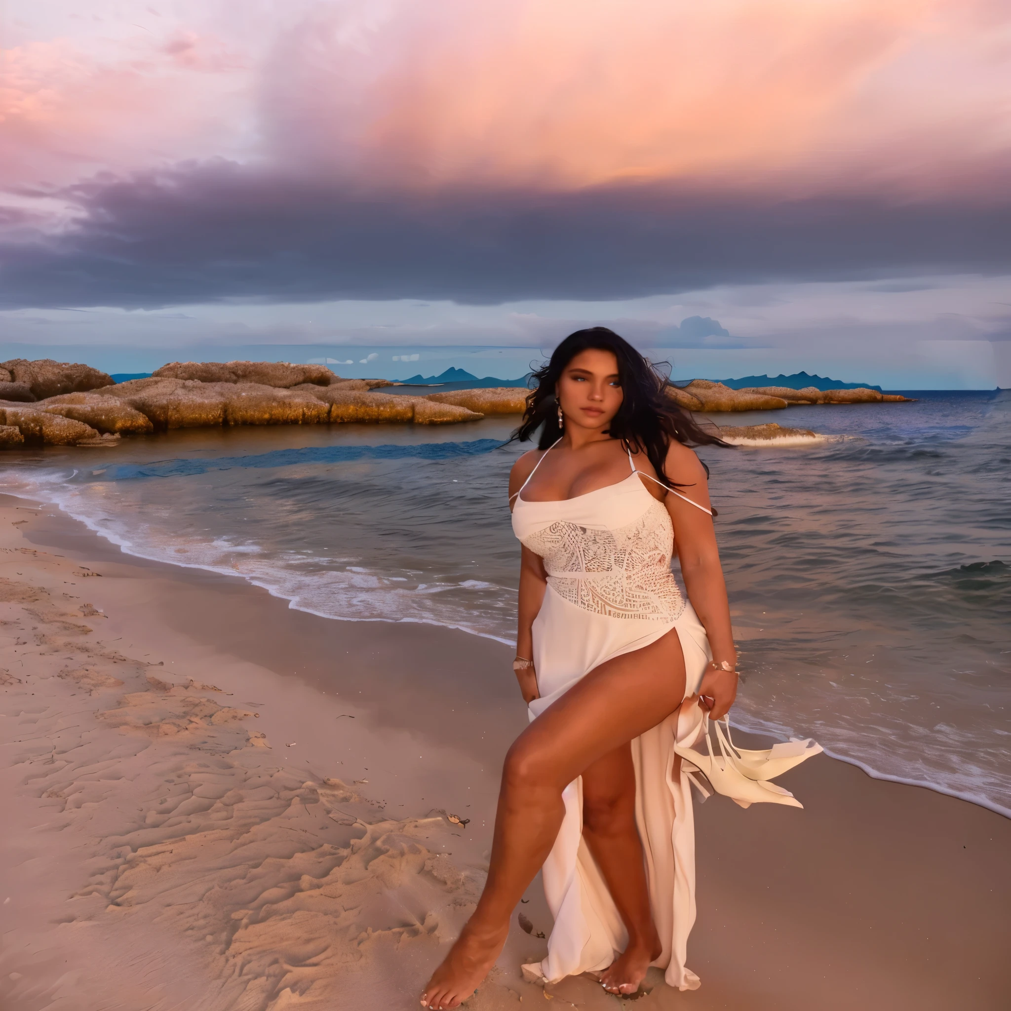 1 girl swimming in vast blue ocean, beautiful detailed eyes, beautiful detailed lips, extremely detailed face and skin, long flowing hair, underwater scene, clear blue water, sunlight shimmering on water, coral reef, schools of tropical fish, (best quality,4k,8k,highres,masterpiece:1.2),ultra-detailed,(realistic,photorealistic,photo-realistic:1.37),hyper detailed,detailed environment,underwater photography,natural lighting,vibrant colors,serene atmosphere