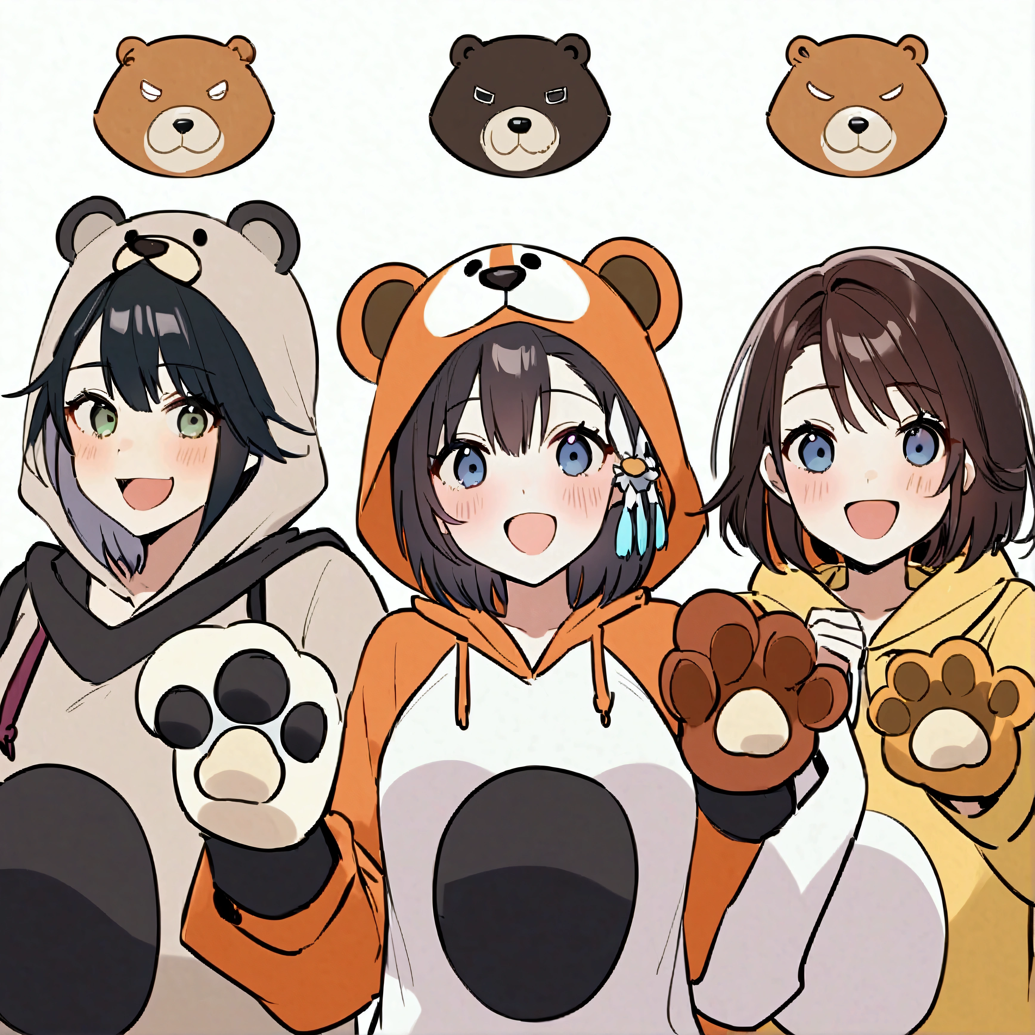 Kumakuma Bear Bear、Yuna、Bear costume、Black Haired Girl、Bear paw、Polar bear version、Black bear version、Adventurer、Bloody Bear（Bloody Bear）