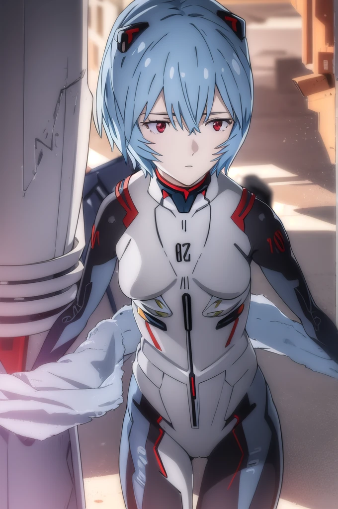 Rayanami, Rei Ayanami, (Ayanami Rei:1.2), Blue Hair, short hair, (Red eyes:1.3),
break bodysuit, headgear, Plug Suit, Black bodysuit,
break outdoors, city, null, sun, cloud,
break looking at viewer, (Cowboy Shot:1.5),
break (masterpiece:1.2), Highest quality, High resolution, unity 8k wallpaper, (figure:0.8), (Beautiful attention to detail:1.6), Highly detailed face, Perfect lighting, Highly detailed CG, (Perfect hands, Perfect Anatomy),