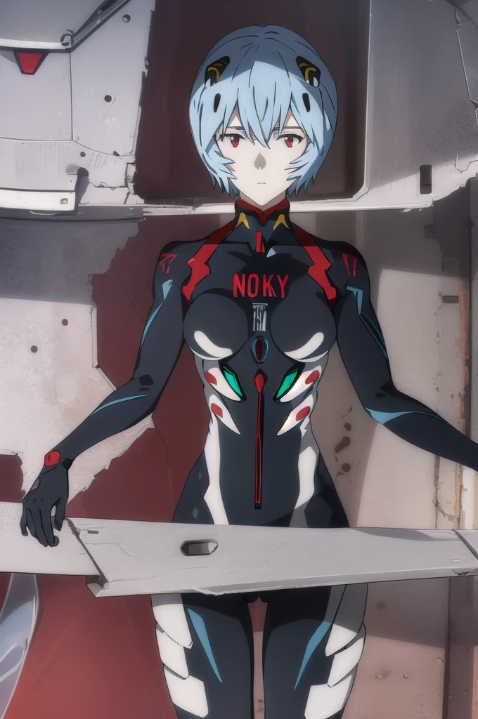 Rayanami, Rei Ayanami, (Ayanami Rei:1.2), Blue Hair, short hair, (Red eyes:1.3),
break bodysuit, headgear, Plug Suit, Black bodysuit,
break outdoors, city, null, sun, cloud,
break looking at viewer, (Cowboy Shot:1.5),
break (masterpiece:1.2), Highest quality, High resolution, unity 8k wallpaper, (figure:0.8), (Beautiful attention to detail:1.6), Highly detailed face, Perfect lighting, Highly detailed CG, (Perfect hands, Perfect Anatomy),