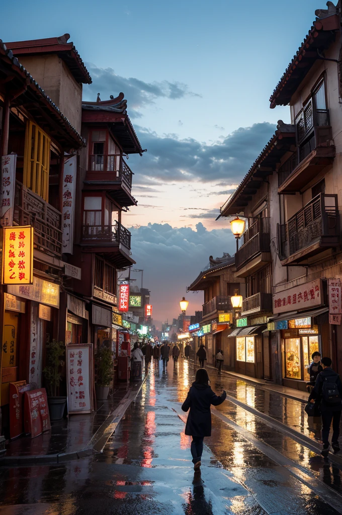 evening，Clouds，Hongxia，street，Busy