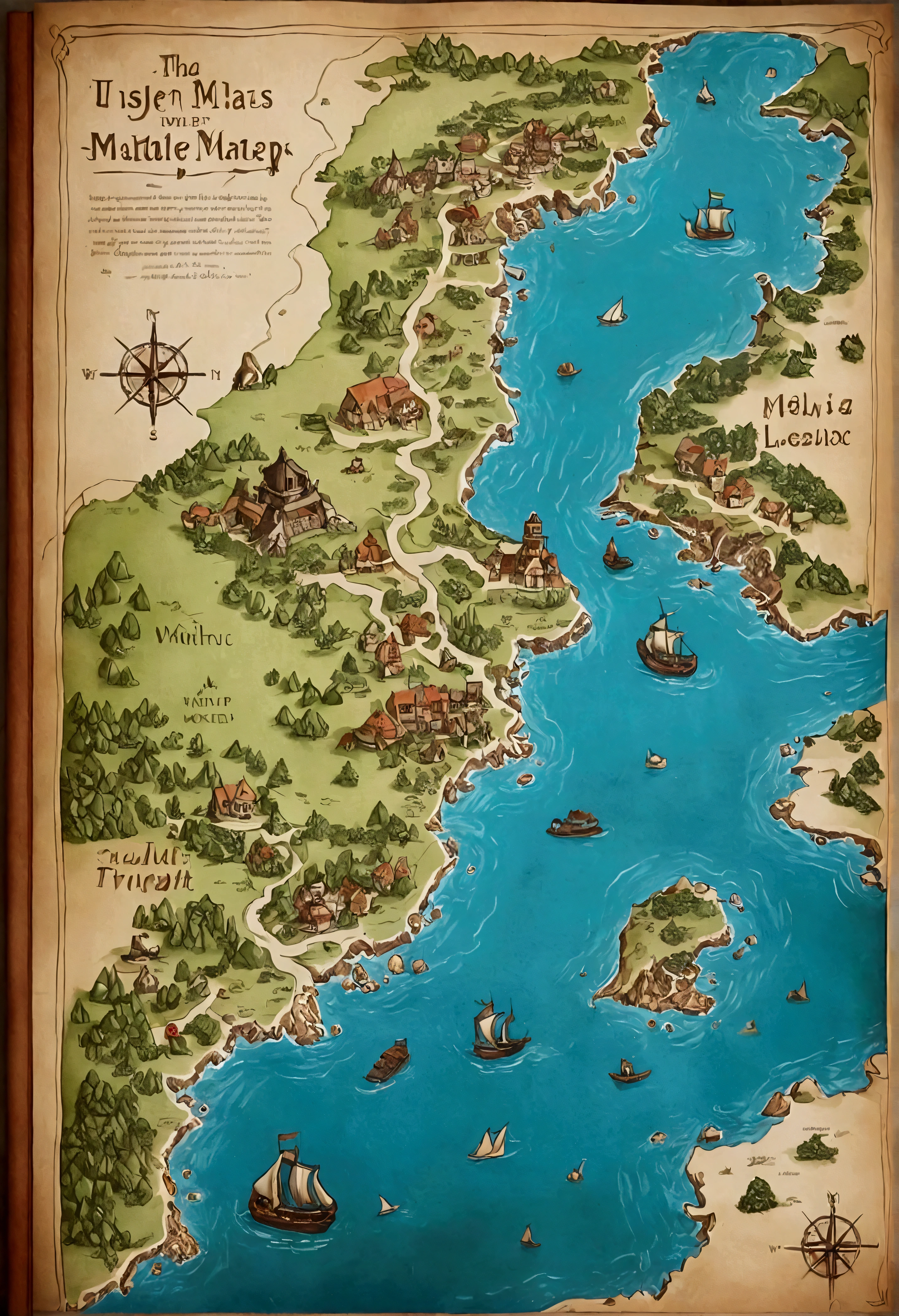 A half-drawn map