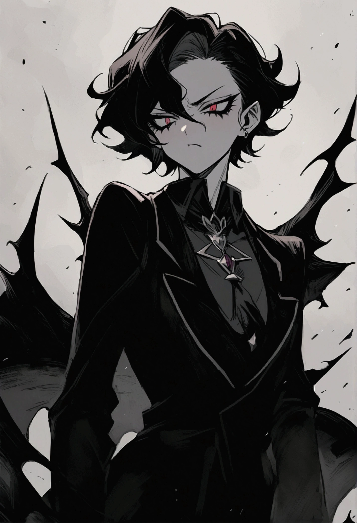 Akira Fudo, Devilman Crybaby, Male, with black clothes