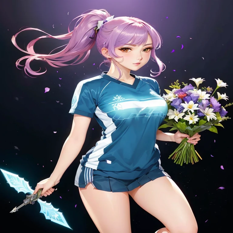 anime girl with purple hair holding a bouquet of flowers, marin kitagawa fanart, anime moe artstyle, anime fencer, highly detailed exquisite fanart, hinata hyuga, hana yata, magic uniform, official fanart, haruno sakura, portrait knights of zodiac girl, high quality anime artstyle, cushart krenz key art feminine, digital anime illustration