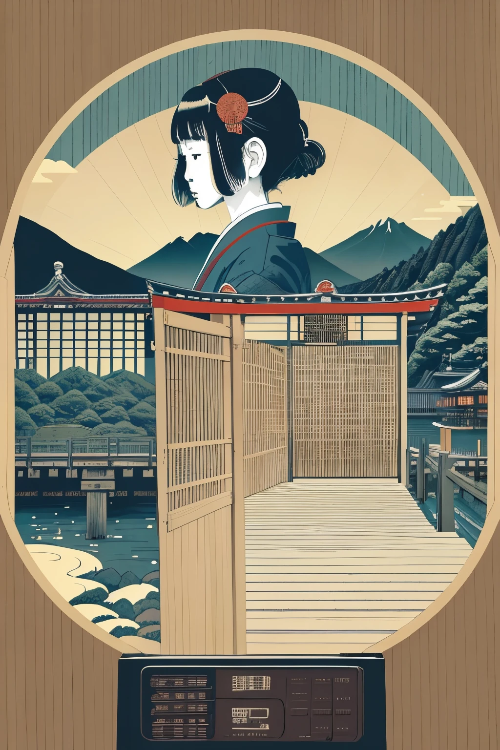 “Create an image in the style of Kawase Hasui, featuring a traditional Japanese woodblock print (shin-hanga) aesthetic. The scene should reflect Hasui’s characteristic use of serene landscapes, muted colors, and delicate details. The composition should include traditional Japanese elements such as landscapes, architecture, or seasonal themes.”