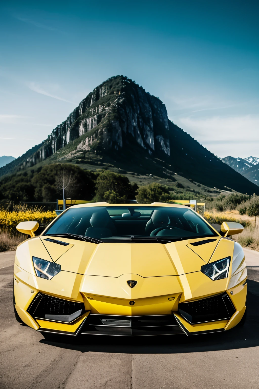 A yellow Lamborghini aventador front picture with gaming theme 


