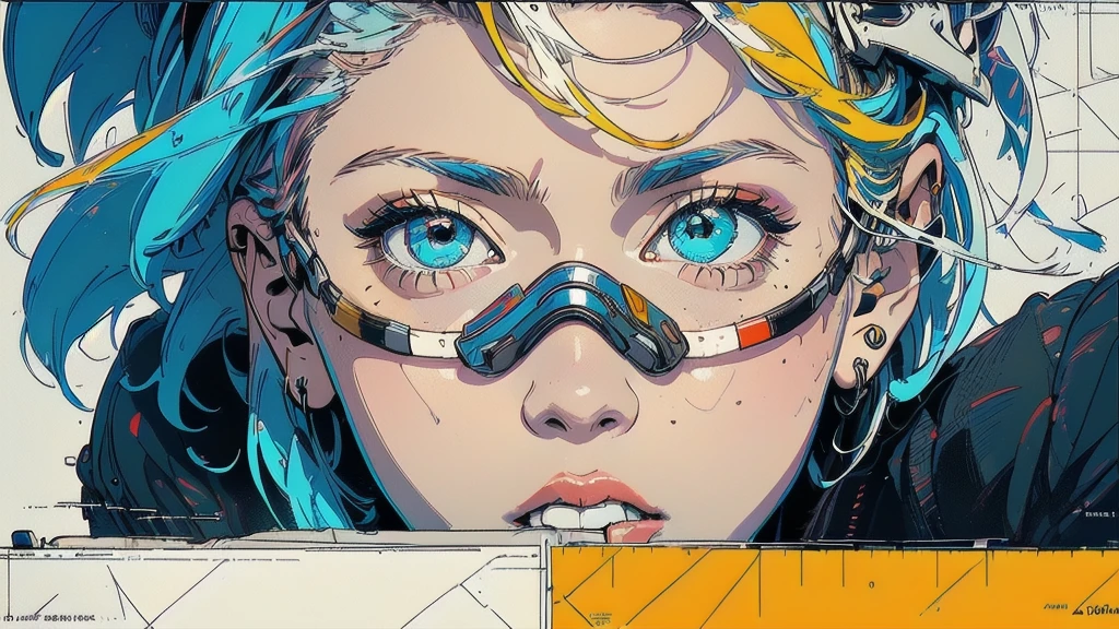 (((masterpiece, highest quality))),(((solo:1.2))),(((1girl:1.2))),32k wallpaper, very detailed, poster, vintage science fiction,(((((geometric cinematic movie poster))))), ((bauhaus)),(shape),(((abstract))),(mid century modern),movie poster,(((((portfolio))))),(((((Close-up))))),(((((bust up))))),((((more various angle)))),((((highlight)))),((((heterochromia)))),(((complete. detailed face))),((((Extremely talented)))),(((((most complecated futristic))))),(Colorful color scheme),(((detailed unlimited complete equipment : huge goggle))),(((((Absolutely simple background))))),(((texture:grunge))),(((Cheek resting on hand))),((Rest on your chin)))