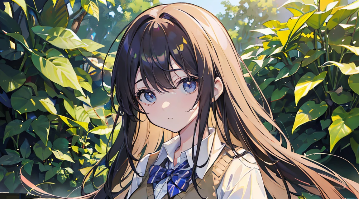 (Long Hair, bangs:1.2),(Wear a cardigan over a collared shirt:1.2),1 girl,Japanese,21 years old,(Small breasts:1.3),(Highest quality,masterpiece:1.3,超A high resolution,),(Ultra-detailed,Caustics),(Photorealistic:1.4,RAW shooting,)Ultra-Realistic Capture,Very detailed,High resolution 16K human skin close-up。 Natural skin texture、,Pores、、It needs to be detailed enough to be easily identifiable。 Skin should be even-toned and healthy looking。 Use natural light and colour, Sad expression, Looking at the camera, Perfect dynamic composition, Outdoor